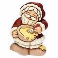 babbo natale con ciotola in ceramica piccolo