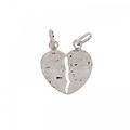 ciondolo doppio con cuore spezzato da spezzare oro bianco 803321703257