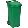 bidone in polipropilene carrellato urban eco system 80 lt verde 2 ruote