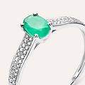 anello solitario charlotte oro bianco smeraldo diamante collezione charlotte misura 54 oro bianco