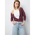 - cardigan in puro cotone rosso oversize fit con zip donna rosso burgundy taglia xs