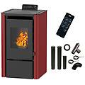 - stufa a pellet ad aria anita da 7 6 kw bordeaux + kit di raccordo per fumista