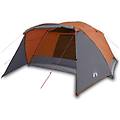 - tenda da campeggio con portico per 4 persone grigio e arancione