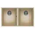 lavello 2 vasche (76x43 5cm) quadra 350 sottotop champagne opaco lkq35095bso