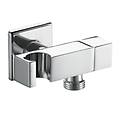 miscelatore shut off rubinetto qs quadro in ottone cromato con supporto integrato