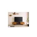 mobile tv in legno di acacia 184x40x45 laccato naturale / marmo scuro montreal #121