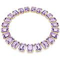 collana tennis millenia cristalli oversize taglio ottagonale viola placcato color oro os