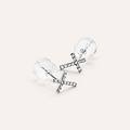 orecchini lobo bon ton oro bianco cubic zirconia collezione bon ton oro bianco