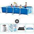 - piscina fuori terra rettangolo 450x220x84 cm blu include accessori coordinati cb91