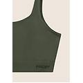 top sportivo seamless con fascia sottoseno in costina agave green donna exsmall/small