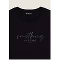 felpa girocollo in viscosa con strass nero donna xx large