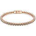 SWAROVSKI bracciale tennis imber emily taglio round nero placcato color oro rosa os