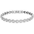 Swarovski Bracciale Tennis Una Angelic Taglio Round Piccolo Bianco Placcato Rodi