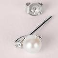 orecchini lobo gabrielle oro bianco perla d'acqua dolce cubic zirconia collezione gabrielle oro