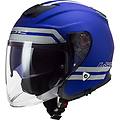 casco jet in fibra moto of521 infinity hyper blu opaco taglia xxs