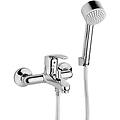 gruppo vasca esterno rubinetteria con doccia duplex lucente ottone cromo
