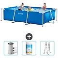 - piscina fuori terra rettangolo 300x200x75 cm blu include accessori coordinati cb84