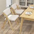 set 2 sedie da pranzo pieghevoli con gambe in legno di gomma sedile e schienale imbottiti sedie da