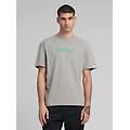 t-shirt girocollo in cotone con lettering