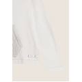 felpa con cappuccio e tasca a marsupio in tricot a trecce white sand donna extra small