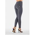 pantaloni push up wr. up vita alta superskinny in cotone grigio fumo donna small