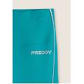 leggings 7/8 vita alta con bordature a contrasto turchese donna medium