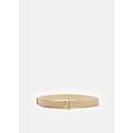 - cintura in pelle con impunture donna beige chiaro taglia one size