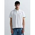 polo in piquet stretch con ricamo r