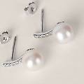 orecchini lobo gabrielle oro bianco perla d'acqua dolce cubic zirconia collezione gabrielle oro