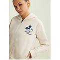 felpa da donna con cappuccio zip e grafica mickey mouse crystal gray donna small