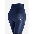 pantaloni push up wr. up vita altissima tessuto coated lucido blue donna small