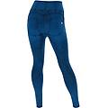 jeggings push up wr. up curvy a vita alta con tintura blu royal blue denim-blue seams donna medium