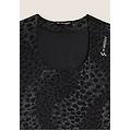 t-shirt slim fit cropped con stampa animalier leopard animalier on black donna large