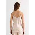 top in raso di seta con scollo a v donna naturale taglia xs