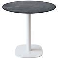 tavolo round rotondo con base bianca 75x70 cm (hx&oslash;) piano tavolo grigio pietra struttura