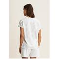 t-shirt floreale in jersey con maniche a kimono allover ikat white donna extra large