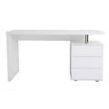 scrivania design 3 cassetti laccata in bianco calix