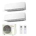 climatizzatore condizionatore dual split parete inverter serie ke white 9000+9000 btu con