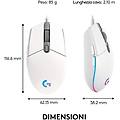 Logitech G G203 Lightsync Mouse Usb Tipo A 8000 Dpi Bianco