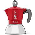 moka induction 2 tazze rosso-argento