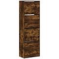 - scarpiera con 4 cassetti ribaltabili rovere fumo 60x34x187 5 cm