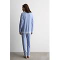 pigiama lungo in modal con pizzo donna blu taglia m