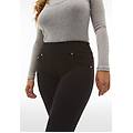 pantaloni n. o. w. skinny vita risvoltabile in jersey denim jeans nero-cuciture in tono donna xxx
