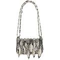 borsa a spalla'1969silver nano bag metalic leaves'