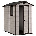 casetta da giardino box portattrezzi manor 4x6 in resina beige 130x192x198h robusta e funzionale