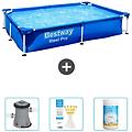 - piscina fuori terra rettangolo 221x150x43 cm blu include accessori coordinati cb37