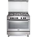 cucina a gas ed elettrica 90x60 cm acciaio inox 5 fuochi