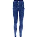 pantaloni push up wr. up vita alta con bottoni bleached navy peony donna large