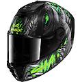casco moto integrale spartan rs shaytan nero verde ant taglia xl