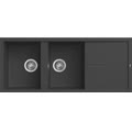 lgu50040 lavello cucina 2 vasche da incasso con gocciolatoio reversibile larghezza 116 cm materiale